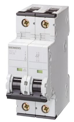 Siemens 5SY4 MCB Leitungsschutzschalter Typ C, Pol 1P+N 2A 230V, Abschaltvermögen 10 KA Sentron DIN-Schienen-Montage