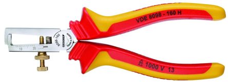 Gedore VDE 8098 H Series Stripping Pliers Wire Stripper, 0.8mm Min, 6.0mm Max, 160 Mm Overall