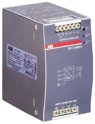 ABB CP-T 3-Phasen Switch-Mode DIN-Schienen Netzteil 120W, 340 → 575V Ac, 24V Dc / 5A