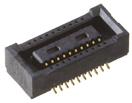 Hirose DF40 Series Straight Surface Mount PCB Socket, 20-Contact, 2-Row, 0.4mm Pitch, Solder Termination