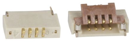 Hirose, FH19 0.5mm Pitch 4 Way Right Angle Female FPC Connector, ZIF Bottom Contact