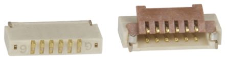 Hirose FH19, SMD FPC-Steckverbinder, Buchse, 6-polig / 1-reihig, Raster 0.5mm Lötanschluss