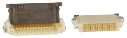 Hirose, FH12 0.5mm Pitch 14 Way Right Angle Female FPC Connector, ZIF Bottom Contact
