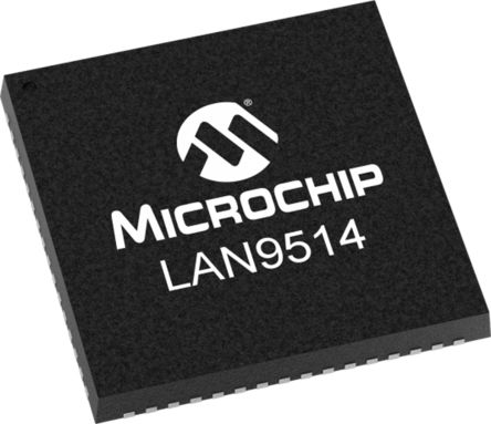 Microchip 100BaseTX, 10BaseT Ethernet-Controller, USB Voll-Duplex, Halb-Duplex 1.5 Mbps, 12 Mbps, 480Mbit/s 3,3 V, QFN