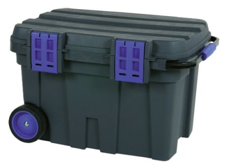 Raaco Kunststoff Werkzeugbox Schwarz, Blau, L. 472mm B. 675mm H. 472mm, 8.1kg, 2 Räder, Schlossfalle