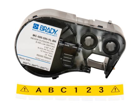 Brady Ruban Pour étiqueteuse 7,62 M X 12,7 Mm Noir Sur Jaune