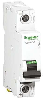 Schneider Electric Disjoncteur C60H-DC 1P, 4A, Pouvoir De Coupure 20 KA, Montage Rail DIN