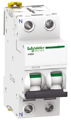 Schneider Electric IC60N MCB Leitungsschutzschalter Typ C, 2-polig 1A 440V, Abschaltvermögen 6 KA Acti 9