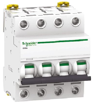 Schneider Electric IC60N MCB Leitungsschutzschalter Typ C, 4-polig 10A 440V, Abschaltvermögen 6 KA Acti 9
