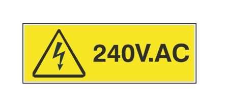 RS PRO Sicherheitszeichen, Englisch, Schwarz/Gelb, Gefahr: Elektrizität, H 20 Mm B 60mm