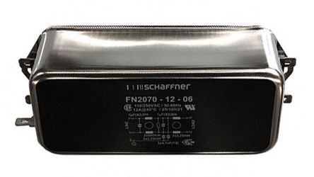 Schaffner Filtre EMI, 12A Max, Monophasé Phases, 250 V C.a. Max, Montage Sur Châssis, Série FN2070