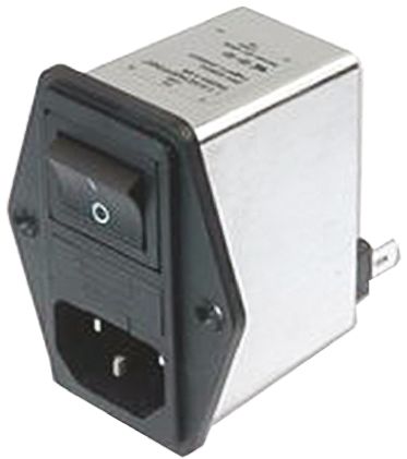 Schaffner Prise Filtrée IEC Mâle, 1.2A, 250 V C.a., Montage Sur Platine, 1 Pôle