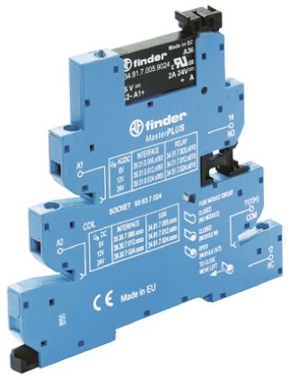 Finder Series 39 Series Solid State Interface Relay, 13.2 V Dc Control, 6 A Load, DIN Rail Mount
