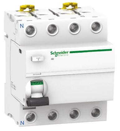 Schneider Electric 漏电断路器, iID系列, 63A, 300mA跳闸灵敏度