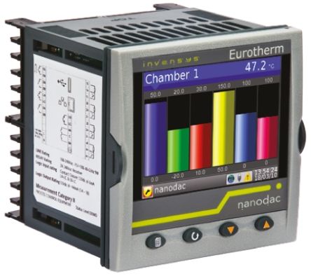 Eurotherm NANODAC/VL, 4-Kanal Grafik Kurvenschreiber Für Strom, Spannung, Widerstand, Temperatur