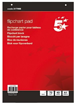 RS PRO Flipchart-Papier, A1 Glatt, 40 Stk.