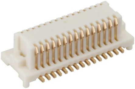 Hirose DF12 Series Straight Surface Mount PCB Socket, 30-Contact, 2-Row, 0.5mm Pitch, Solder Termination