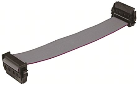 HARTING Har-Flex Series Flat Ribbon Cable, 12-Way, 0.635mm Pitch, 100mm Length, Har-Flex IDC To Har-Flex IDC