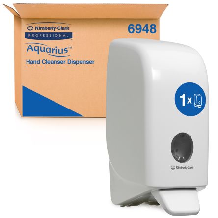 Kimberly Clark Seifenspender Für Die Wandmontage Für 1000ml, Kunststoff Aquarius, Kimcare, Kleenex Patronen, Weiß, L