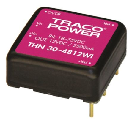 TRACOPOWER THN 30WI DC/DC-Wandler 30W 24 V Dc IN, ±12V Dc OUT / ±1.25A 1.5kV Dc Isoliert