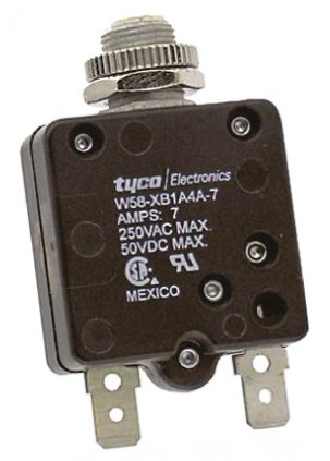TE Connectivity Disjoncteur Thermique W58, 7A, 1 Pôle, 50 V Dc, 250V C.a.