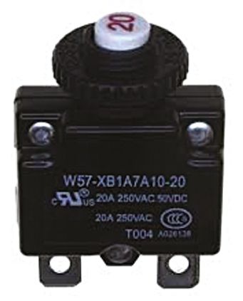 TE Connectivity 热断路器, W57 系列, 15A, 1 极