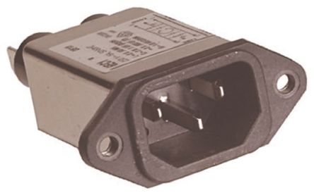 디바이스마트,커넥터/PCB > 파워커넥터 > 파워소켓/전원플러그,,6EC1,Male C14 IEC Filter Flange Mount,Spade,Rated At 6A,250 V ac Operating Frequency 50/60Hz / 782-8527