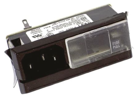 TE Connectivity C14 IEC Filter Stecker, 250 V Ac / 6A, Snap-In / Kabelschuh-Anschluss