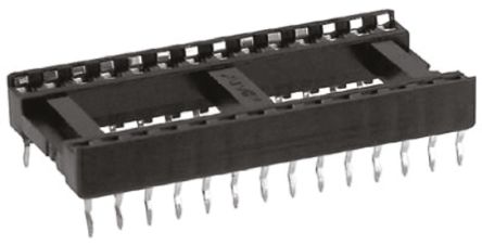 TE Connectivity Support DIL 28 Voies, Traversant, Broches Estampé, Entraxe De 2.54mm, Largeur De Rangée 15.49mm