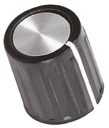 TE Connectivity Mando De Potenciómetro, Eje 3.2mm, Diámetro 11.1mm, Color Negro, Indicador Blanco Circular