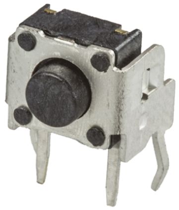 Wurth Elektronik Black Tactile Switch, SPST 50 MA @ 12 V Dc 1.3mm Through Hole