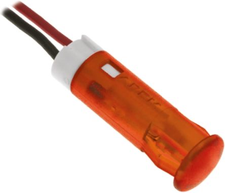 APEM LED Schalttafel-Anzeigelampe Orange 24V Dc, Montage-Ø 6mm, Leiter