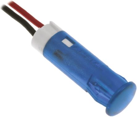 APEM Indicador LED, Azul, Marco Azul, Ø Montaje 6mm, 12V Dc, 20mA, 800mcd