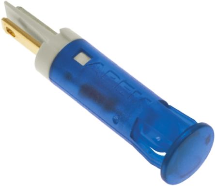 APEM LED Schalttafel-Anzeigelampe Blau 12V Dc, Montage-Ø 8mm, Faston, Lötfahne