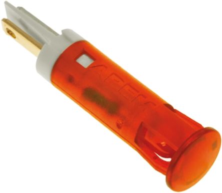 APEM LED Schalttafel-Anzeigelampe Orange 220V Ac, Montage-Ø 8mm, Faston, Lötfahne