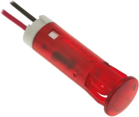 APEM LED Schalttafel-Anzeigelampe Rot 12V Dc, Montage-Ø 8mm, Leiter