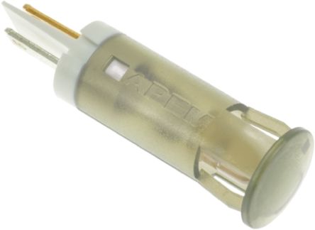 APEM LED Schalttafel-Anzeigelampe Weiß 220V Ac, Montage-Ø 10mm, Faston, Lötfahne