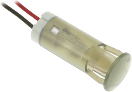 APEM LED Schalttafel-Anzeigelampe Weiß 220V Ac, Montage-Ø 12mm, Leiter