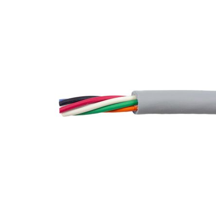 Alpha Wire EcoFlex ECO Steuerkabel, 6-adrig X 0,35 Mm² Grau, 30m, 22 AWG Ungeschirmt