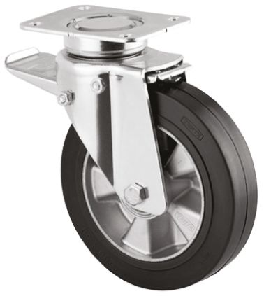 Tente Braked Swivel Castor Wheel, 450kg Capacity, 200mm Wheel