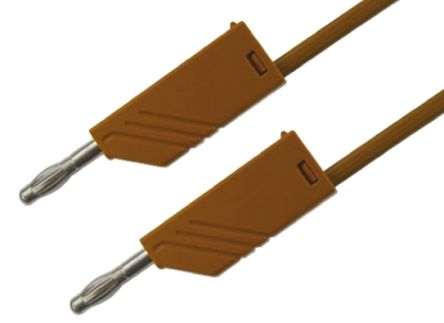 Hirschmann Test & Measurement Cable De Prueba Con Conector De 4 Mm Hirschmann De Color Marrón, Macho-Macho, 30 V Ac, 60V Dc, 32A, 2m