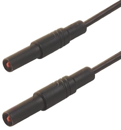 Hirschmann Test & Measurement Cable De Prueba Con Conector De 4 Mm Hirschmann De Color Negro, Macho-Macho, 1000V Ac/dc, 32A, 500mm
