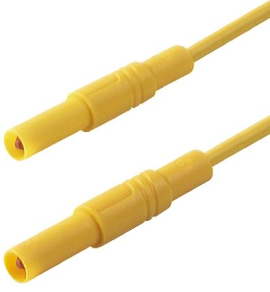 Hirschmann Test & Measurement Cable De Prueba Con Conector De 4 Mm Hirschmann De Color Amarillo, Macho-Macho, 1000V Ac/dc, 32A, 1m