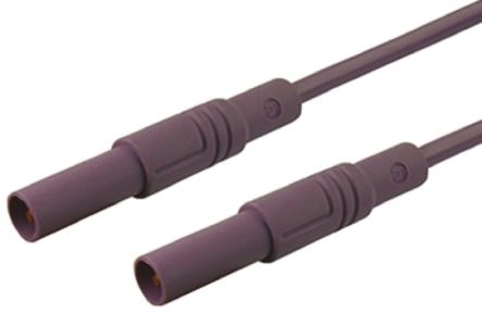 Hirschmann Test & Measurement Cable De Prueba Con Conector De 4 Mm Hirschmann De Color Violeta, Macho-Macho, 1000V Ac/dc, 32A, 1m