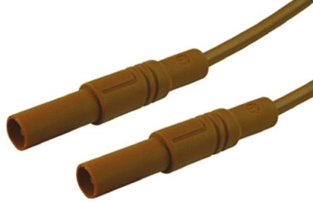 Hirschmann Test & Measurement Cable De Prueba Con Conector De 4 Mm Hirschmann De Color Marrón, Macho-Macho, 1000V Ac/dc, 32A, 2m