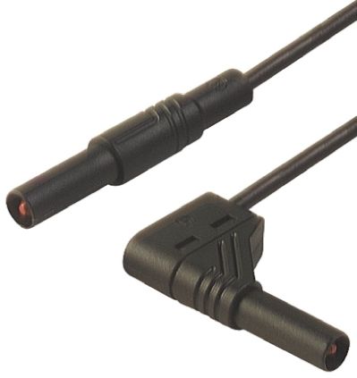Hirschmann Test & Measurement Cable De Prueba Con Conector De 4 Mm Hirschmann De Color Negro, Macho-Macho, 1000V Ac/dc, 32A, 1m