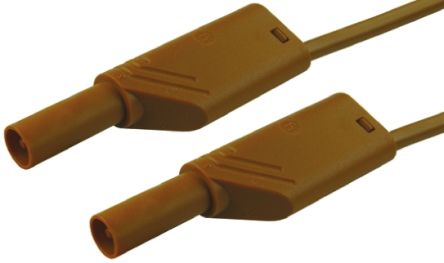 Hirschmann Test & Measurement Cable De Prueba Con Conector De 4 Mm Hirschmann De Color Marrón, Macho-Macho, 1000V Ac/dc, 32A, 1m