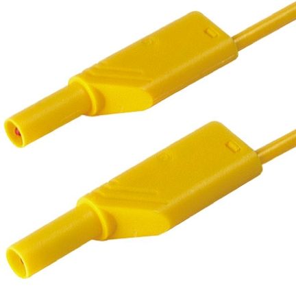 Hirschmann Test & Measurement Cable De Prueba Con Conector De 4 Mm Hirschmann De Color Amarillo, Macho-Macho, 1000V Ac/dc, 32A, 2m