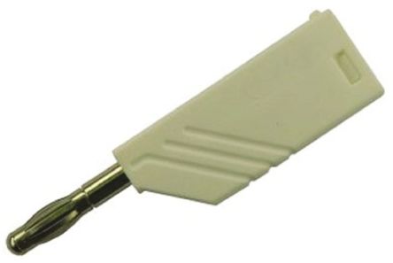 Hirschmann Test & Measurement White Male Banana Plug, 4 Mm Connector, Screw Termination, 24A, 30 V Ac, 60V Dc, Nickel