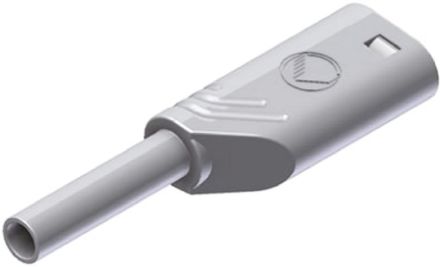 Hirschmann Test & Measurement White Male Banana Plug, 2mm Connector, Solder Termination, 10A, 1000V Ac/dc, Gold Plating